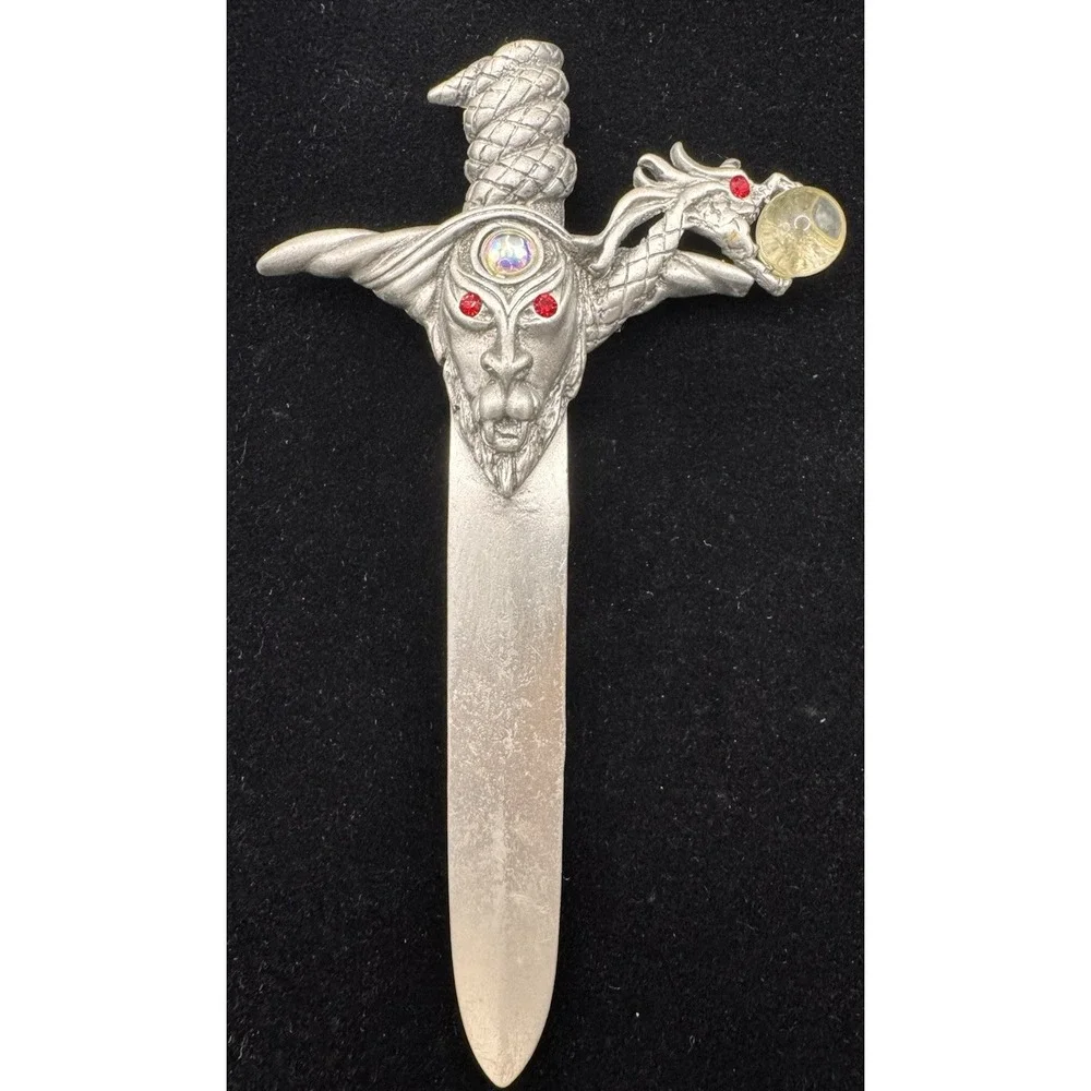 Dragon Sword Pewter Pin Medieval Gothic Vintage JJ Jonette‎ Fantasy